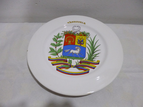 Plato Decorativo Escudo De Venezuela 25,5 Cm Lote 27