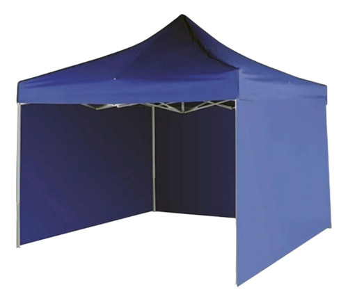 Gasebo 3x3 Metros + Paredes Laterales Impermeable Y Uv Azul
