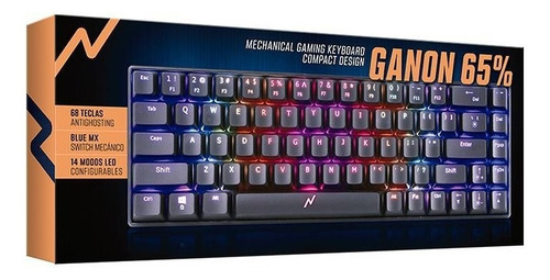 Imagen 5 de 6 de Teclado Mecánico Compacto Noga Ganon 65% Qwerty Negro Rgb