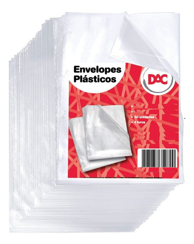 Envelope Saco Plástico A4 4 Furos Extra Médio C/100 Und