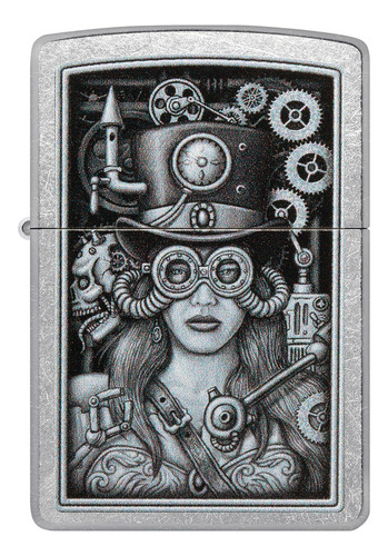 Encendedor Zippo Cromado Diseño Steampunk