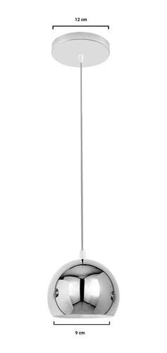 Imagen 2 de 10 de Lampara Colgante 1 Luz Cromo Iluminación Moderna Apto Led