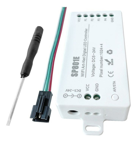 Controlador Sp801e Wifi Matriz 4096 Ws2811 Ws2812b Art-net