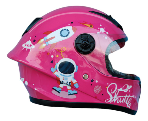 Casco De Moto Para Niña Infantil Astronauta 