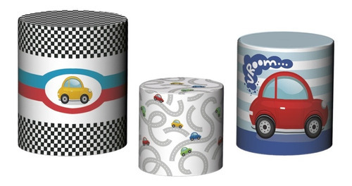 Trio De Capas De Cilindro - Carrinhos Pista Cirrida Cute 02