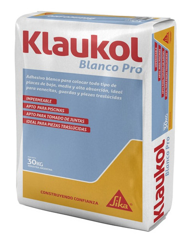 Klaukol Adhesivo Blanco Pro X 30 Kgs