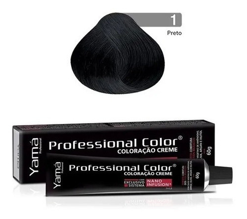  Coloração Yamá Professional Nano Infusion 60g Todas As Cores Tom 1.0 PRETO COLOR