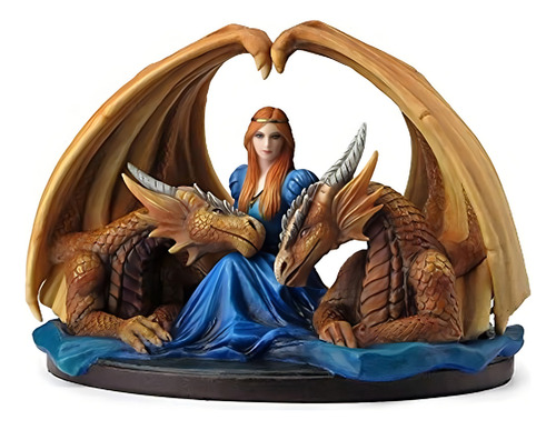 Diseño Veronese Anne Stokes Maiden With Dragons Statue - Slo