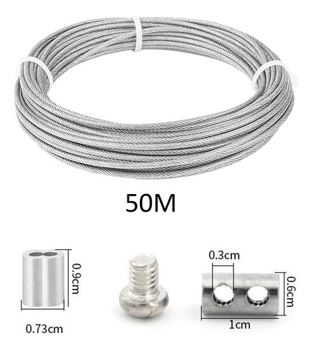 Cuerda De Alambre De Acero Inoxidable, Cuerda De 50m