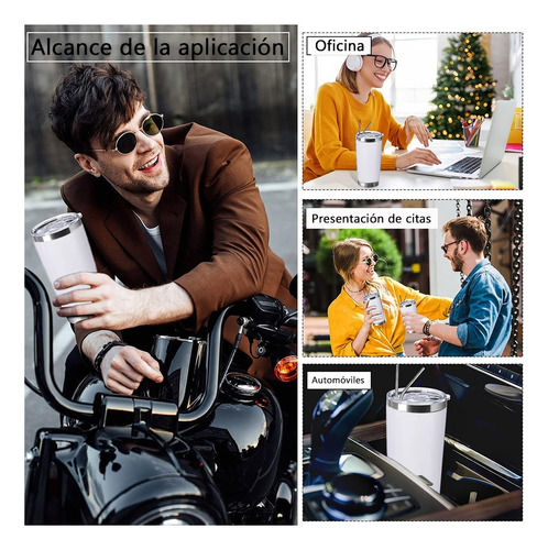Vaso Térmico De 20oz Acero Inoxidable Con Popote Y Cepillo