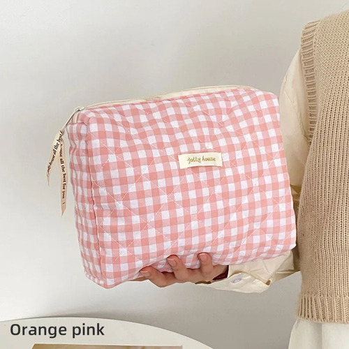 Neceser Rosa Con Cierre Tipo Clutch