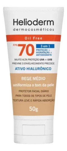 Kit C2 Protetor Solar Facial Bege Médio Fps70 Helioderm