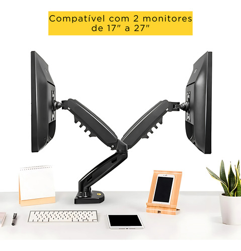 Suporte Duplo Para Monitores Vesa De 17 Até 27 Polegadas