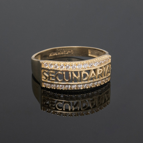 Anillo De Graduación Varios Modelos Prepa Secundaria Oro 10k Secundaria Piedras 8
