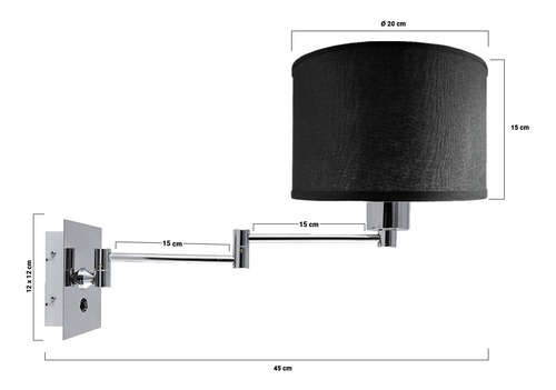 Imagen 3 de 10 de Aplique Pared Velador Moderno Interior Dormitorio Led