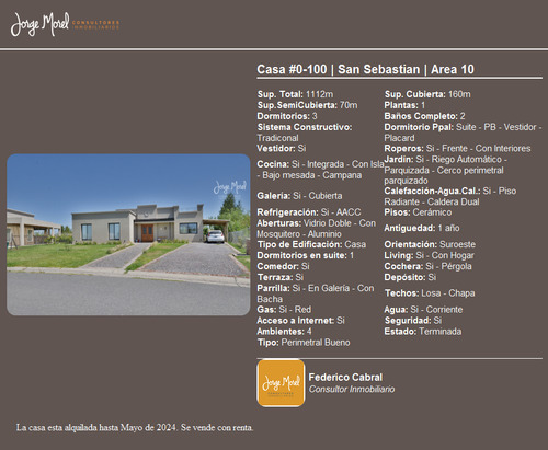 Casa Perimetral Bueno #0-100 - San Sebastian - Area 10 - 160m2 #id 2546
