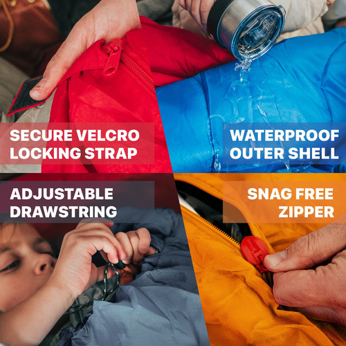 Saco De Dormir Portatil Impermeable De Poliester Color Gris