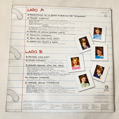 La Banda Timbiriche / En Concierto Lp Vinilo 1983 Impecable Estándar (Usado)