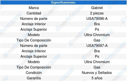 Kit2 Amortiguadores Delanteros Honda Cr-v L4 2.4l 02-06