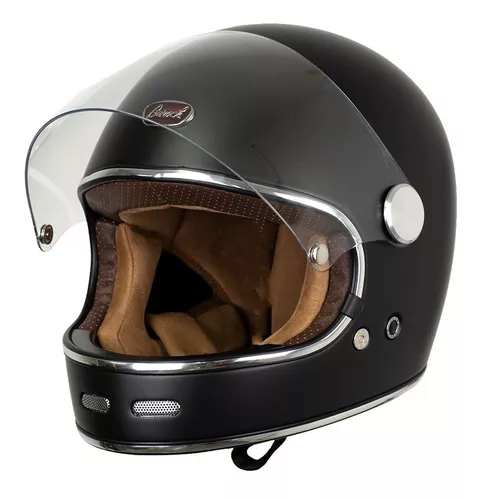 Casco Retro Para Moto Beon B-510 Barock Negro Mate