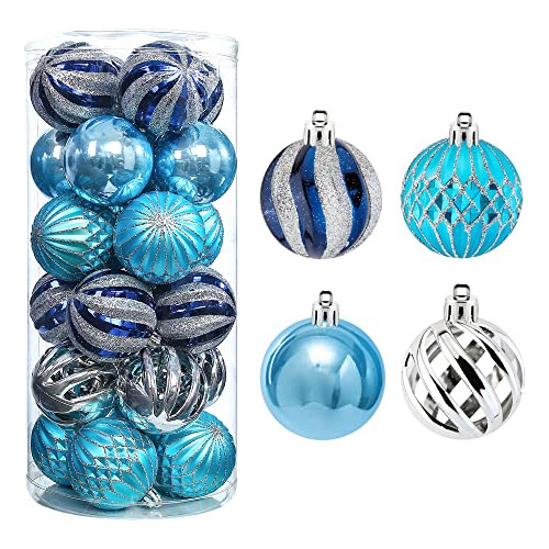 Conjunto De 24 Bolas De Navidad De 2.36 Pulgadas, Adorn...