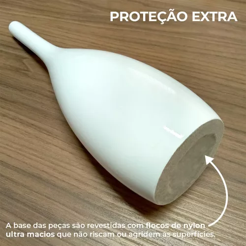 Peça Xadrez Bispo Decoração Cerâmica Linha Clássica Branca *