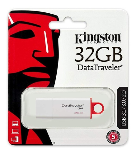  Memoria Usb Kingston Dtig4 Usb 3.0 32gb Blanco & Rojo