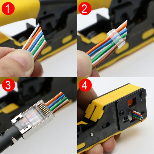 Imagen 7 de 9 de 10 Plug Cat8, Cat7, Cat6 Sftp Ftp Rj45 Conector Blindado