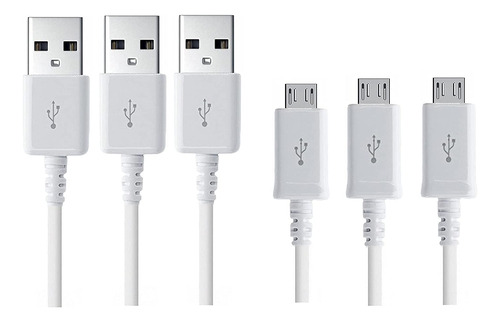 3-pack Micro Usb Cable High Speed Data And Charging For Sams