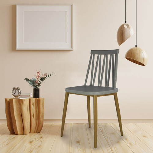 Set De 2 Sillas Para Comedor O Restaurante Estructura de la silla Gris