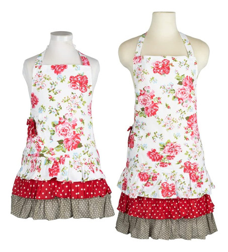 Kitchen Aprons For Mama And Me, Adorable Cotton Girls Apr