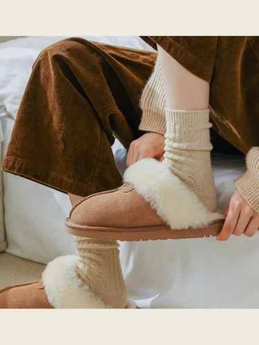 1 Par Calcetines Suaves A Media Pantorrilla Para Mujer
