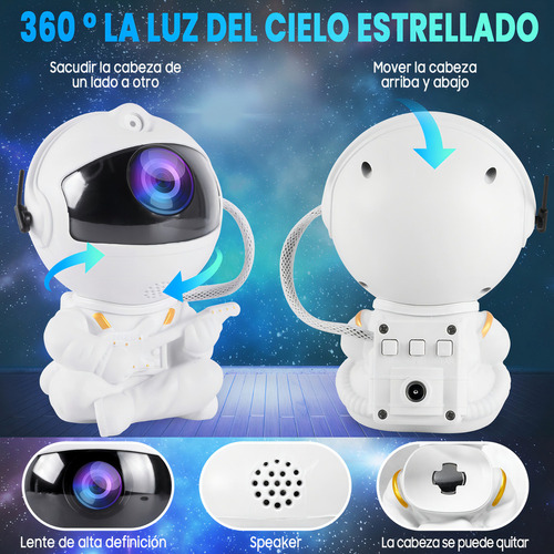 Lámpara Led Proyector Astronaut Star Galaxy Lamp