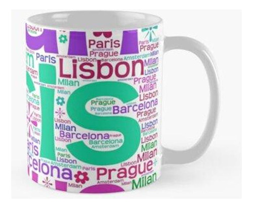 Taza Viajes Del Tablero De Visión De Las Ciudades De Europa 