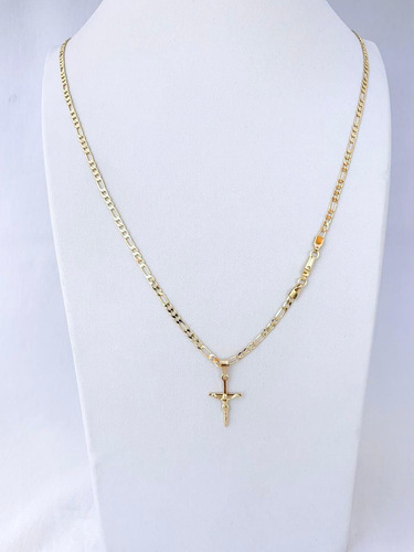 Corrente Masculino Banhada A Ouro 18k Cordão Ping Cruz