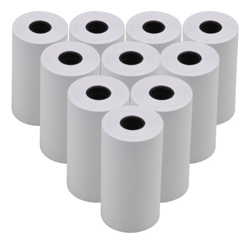 10 Rollos De Papel Térmico Blanco Blanco 57 X 30 Mm/2,17 X 1