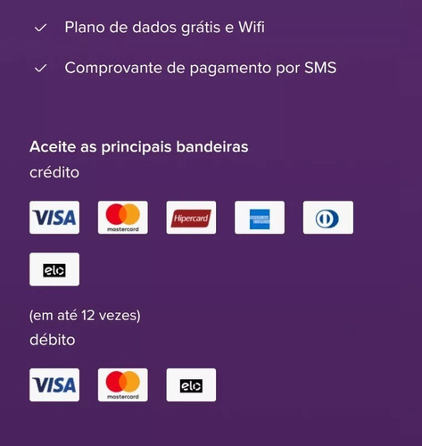 1 Máquina Maquininha Point Mini Cartão Crédito E Débito