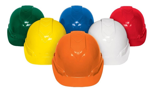 Casco De Seguridad Ventilado, Ajuste De Matraca, Blanco