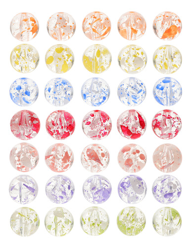 Perlas De Vidrio Craquelado, Cuentas De Colores Transparente