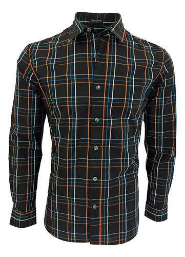 comprar Camisas Slim-fit Manga Larga A Cuadros Hombre Bazzotto