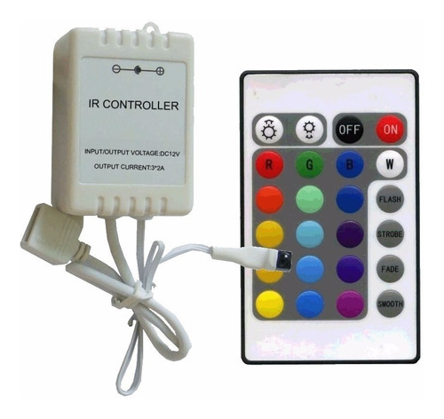 Controlador Rgb Tiras Led Con Control Remoto 24 Botones R10