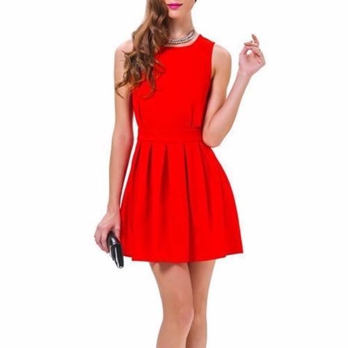 Vestido Rojo De Para Fiesta, Coctel, Boda Talla S Y M S/.90