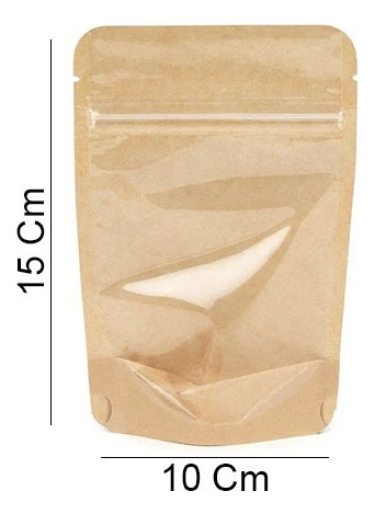 Bolsas Doypack Zipper Kraft De 50 Unidades 10x15 Cm