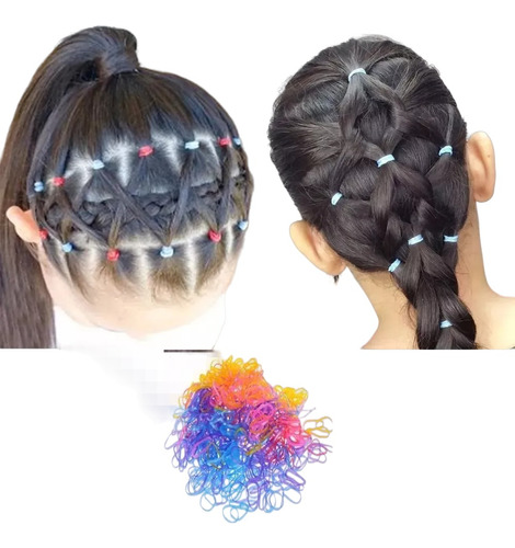 600 Gomitas Banditas Cabello Trenzas Trenzado Multicolor