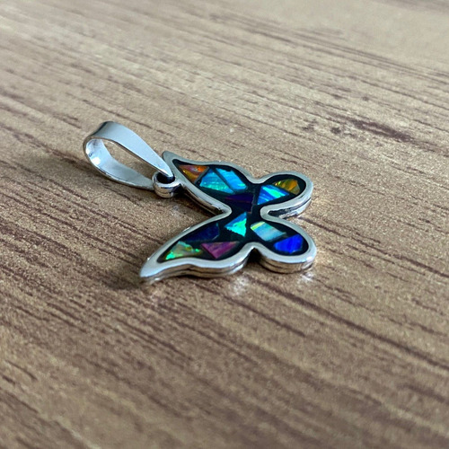 Imagen 5 de 9 de Dije Mariposa Opalo Y Plata 925 Mujer Agálea