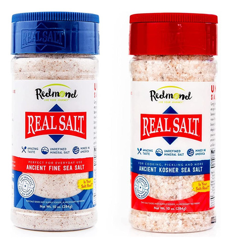 Pack Redmond Real Kosher And Fine Sea Salt 284g Importada