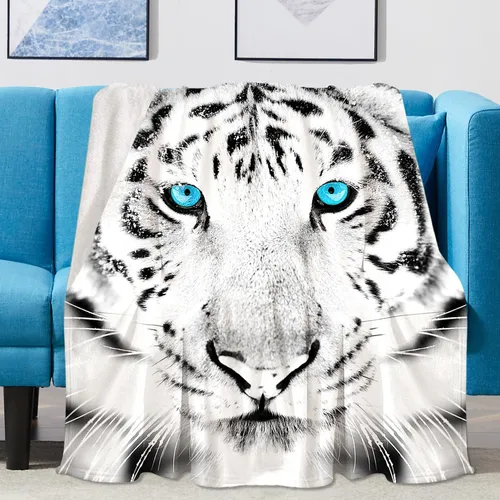 . Manta De Tigre Blanco, Cálida, Colcha De Felpa Borrosa,