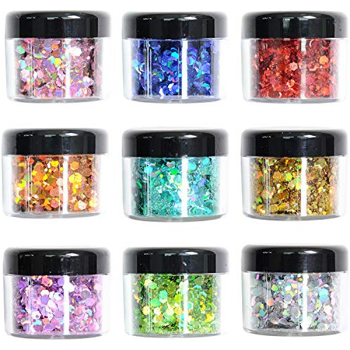 Cuerpo Brillo 9 Colores 190g Holográfica Festival De C...