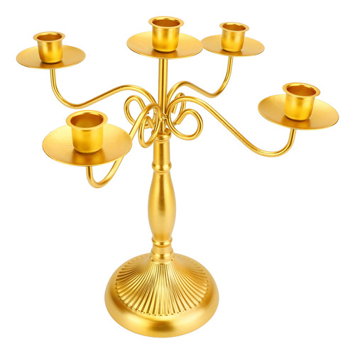 Candelabro Elegante En Forma De Candelabro De Hierro Con 5 B