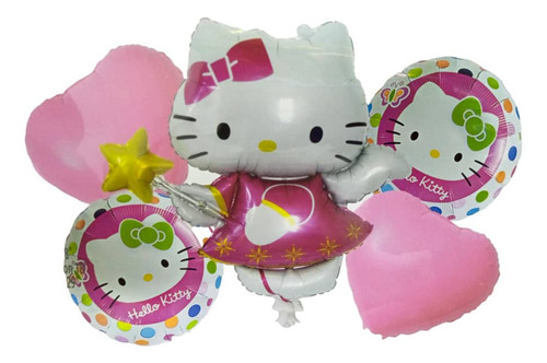 Set De Globos Hello Kitty Cumpleaños 